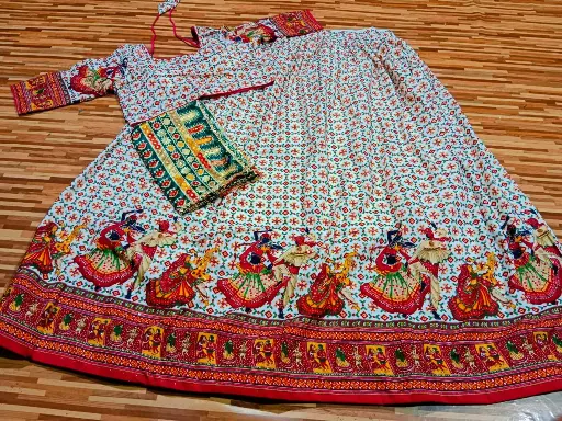 Vrindavan Style Gopi Dress – Garba Dance Print