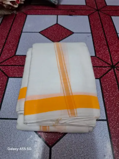 Casual White dhoti With Uttorio 